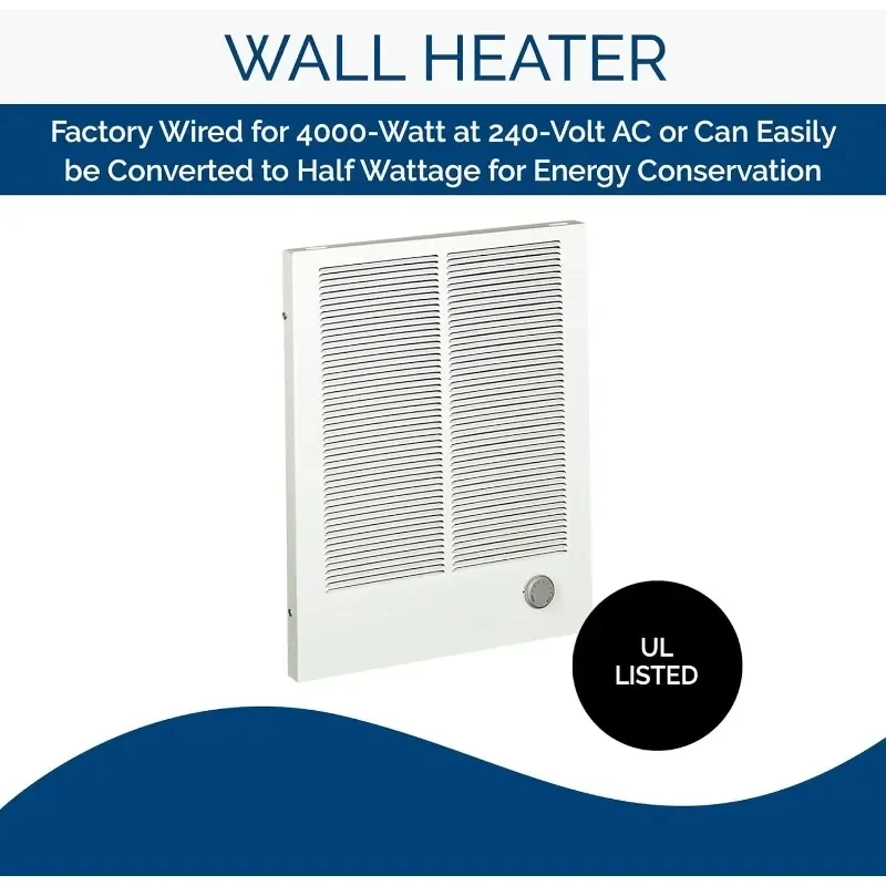 High Capacity Wall Heater,  Provides An Energy-saving Heating Supplement