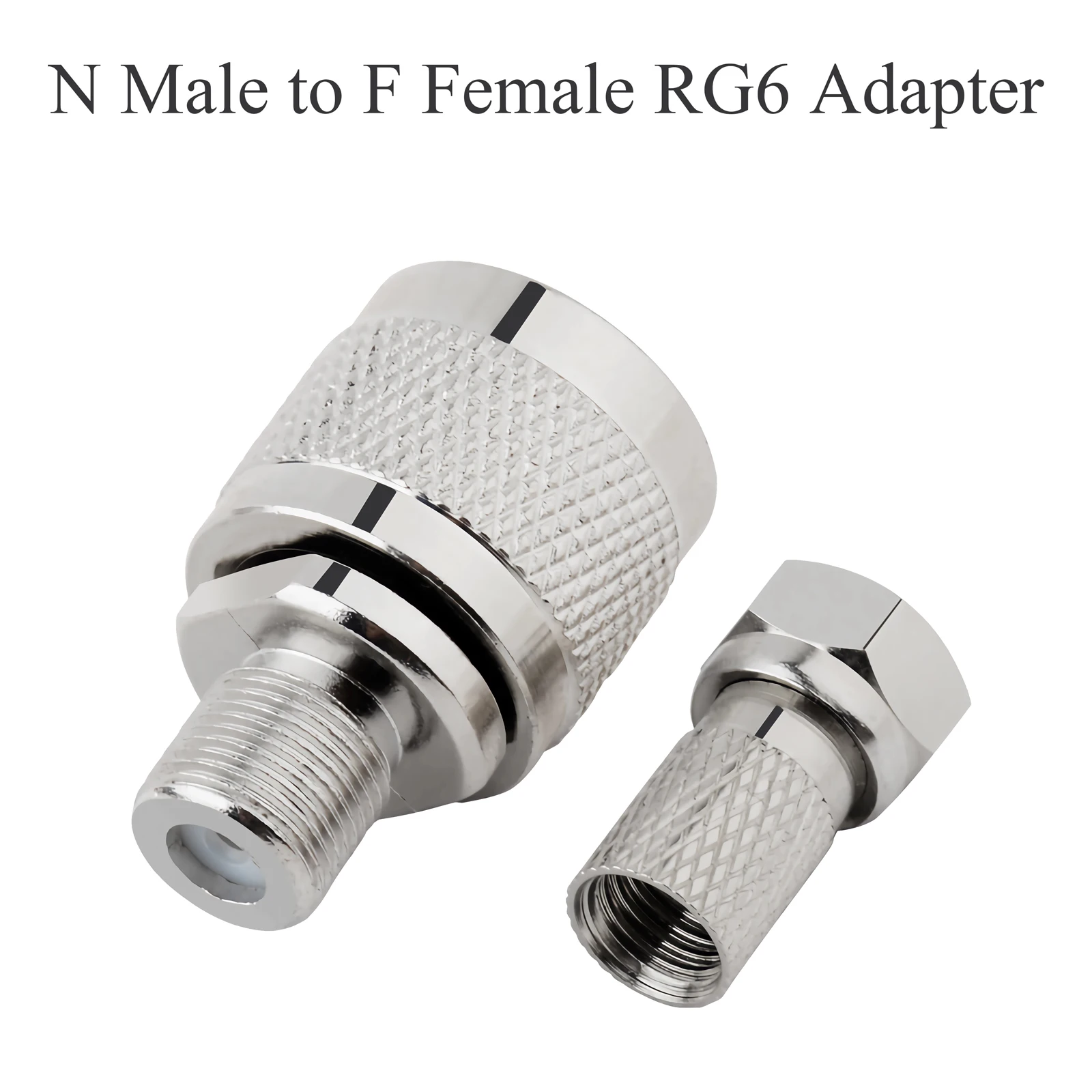 RF Coaxial Connector N Male to F Female Adapter Squeeze Connection Kit Fit RG6(75-5) Coaxial Cable Use For TV Repeater Antenna