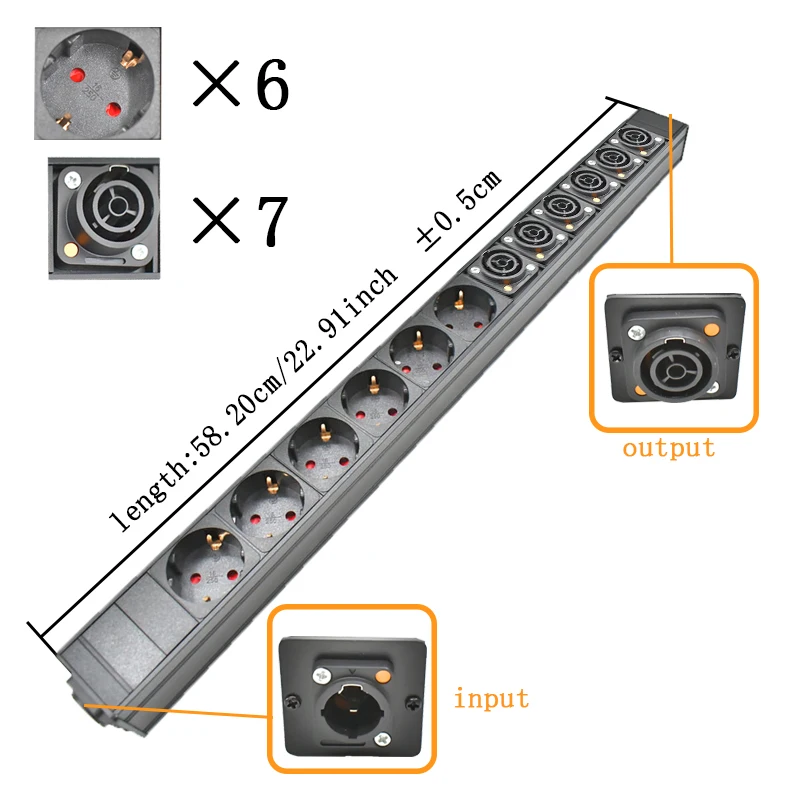 NAC3FPX NAC3MPX EU PDU Stekkerdoos Schuko Powerlink box audio 3P luchtvaart EU-aansluiting 1-12AC