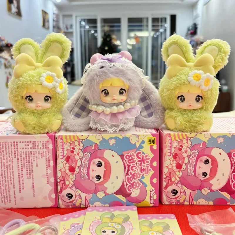 ของแท้นอมมี สวีทฮาร์ท 100% ซีรีส์กล่องตาบอดคาวาอิตุ๊กตาไวนิลจี้แนวโน้มของเล่นนอมมี เบบี้ สวีทฮาร์ท บันนี่กล่องปริศนาของขวัญ