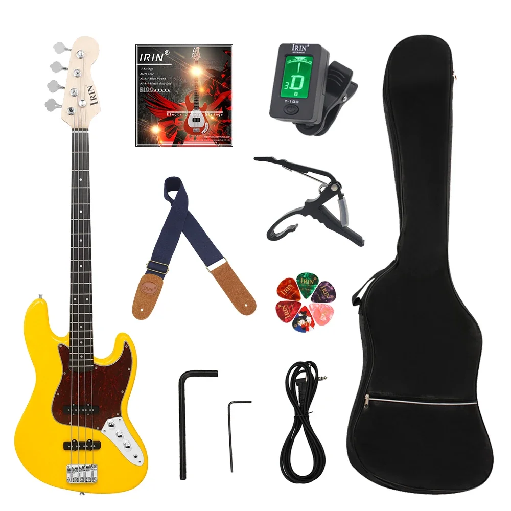 

IRIN 4 Strings Bass Guitar 20 Frets Basswood Body Electric Bass Guitarra with Case String Strap Capo Picks Parts & Accessories