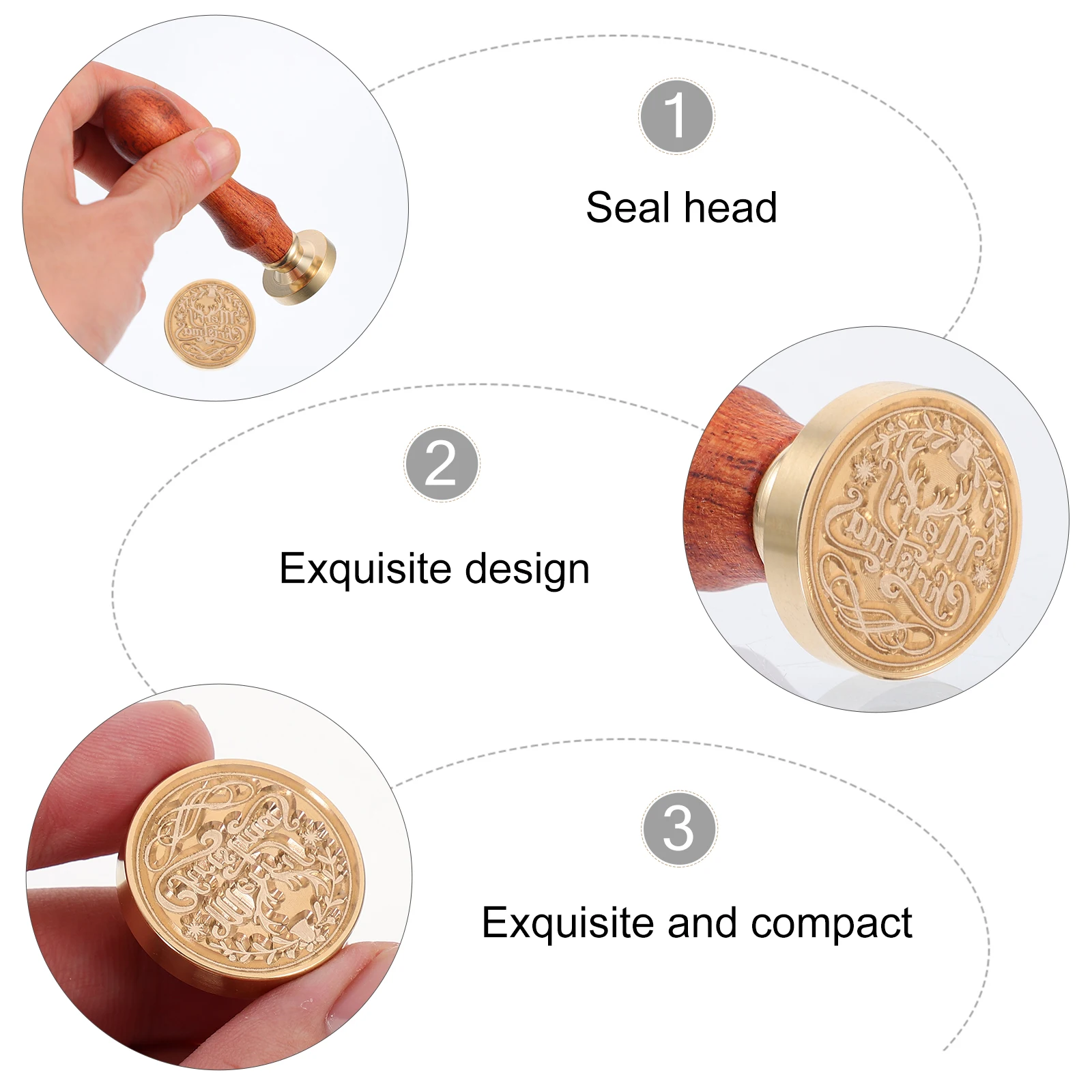 

DIY Decor Stamp Christmas Wax Seal Copper Alloy Retro Stamps Heads for Envelopes Scrapbooks Handicrafts Christmas Wax Seal