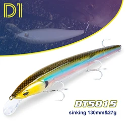 D1 Sea Fishing Lure 130mm 27g Sinking Wobbling&Rolling Spinning Long Casting Artificial Bait For Seabass Bluefish Tackle DT5015