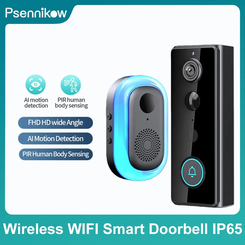 

Wireless WIFI Smart Doorbell IP65 Video Intercom with Camera for Home Security PIR Motion Detection Night Vision Tuya Door Bell