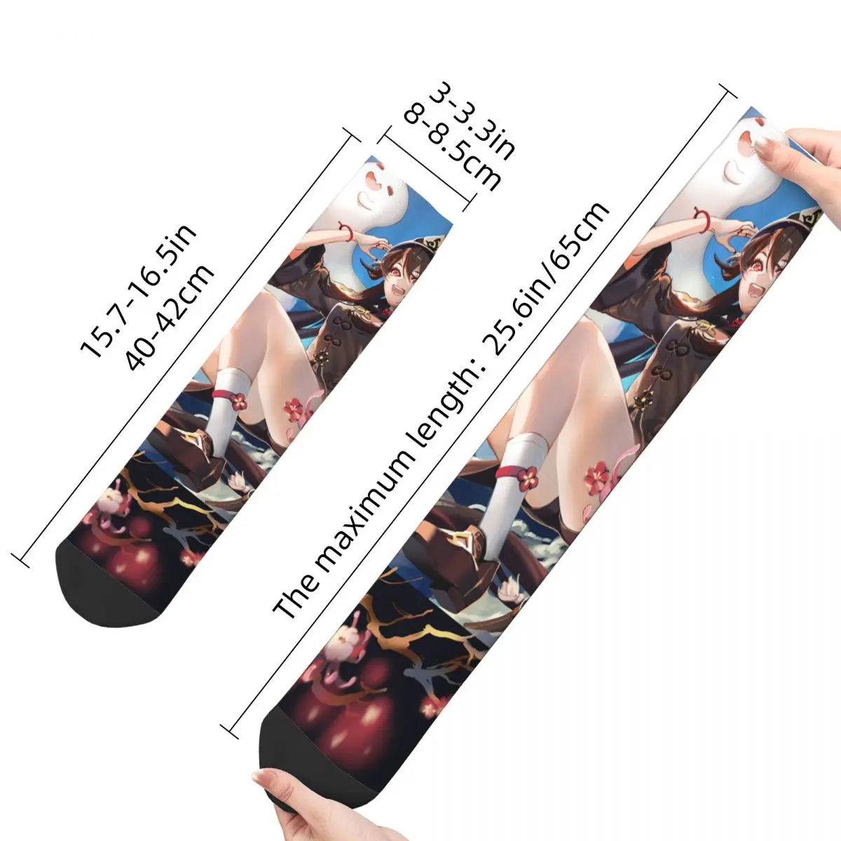 Autumn Winter Cool Unisex Hutao Socks Genshin Impact Anime Breathable Basketball Socks