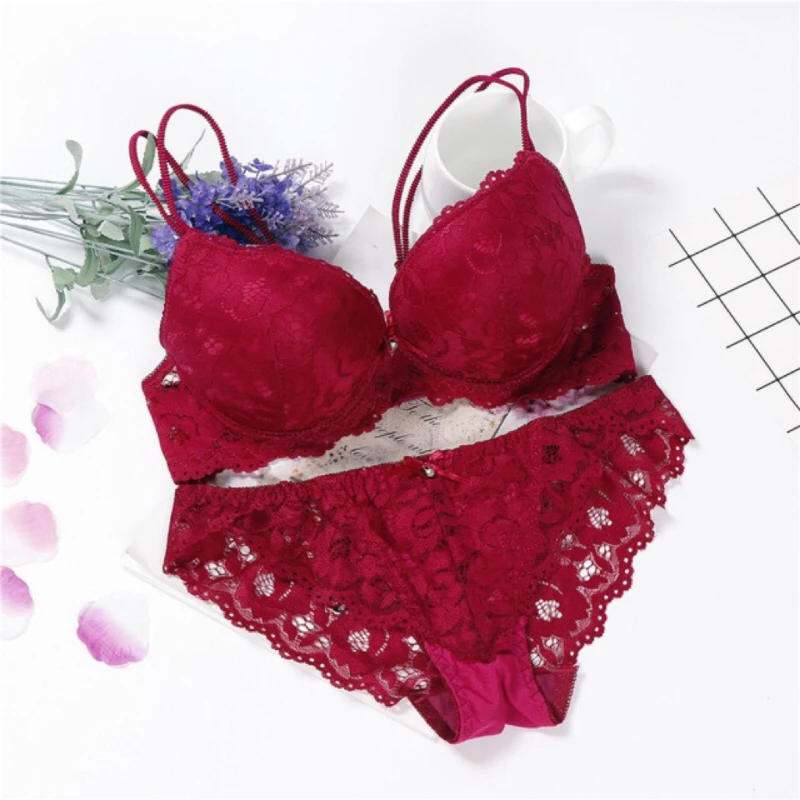 HYRAX-Small Lace Bra for Girl, Adjustment Type Underwear, Beautiful Back Suit, No Trace Bras, Sexy Underwear