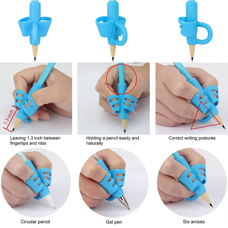 Imagem -06 - Lápis Grips para Crianças Escrita para Preschool Silicone Lápis Titular Pen Escrita Aid Grip Postura Correção Ferramenta 200 Pcs