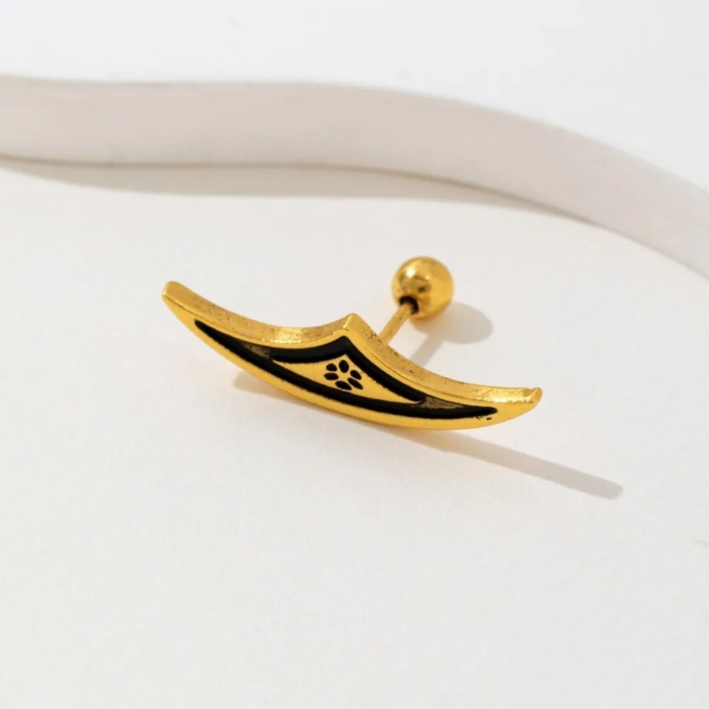 فاسق الهندسة الإبداعية جوفاء التدريجي العنكبوت ويب لوتس وأقراط للرجال النساء القوطية هالوين الأذن العظام مربط مجوهرات هدايا #2