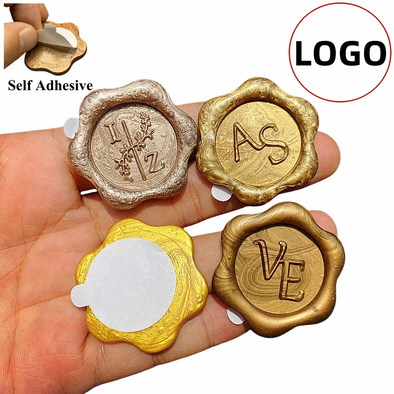 

Personalized Wax Seal Stickers for Design Your LOGO,Wedding Invitation Stamps With Backing Self Adhesive Tape Custom Wax Seals