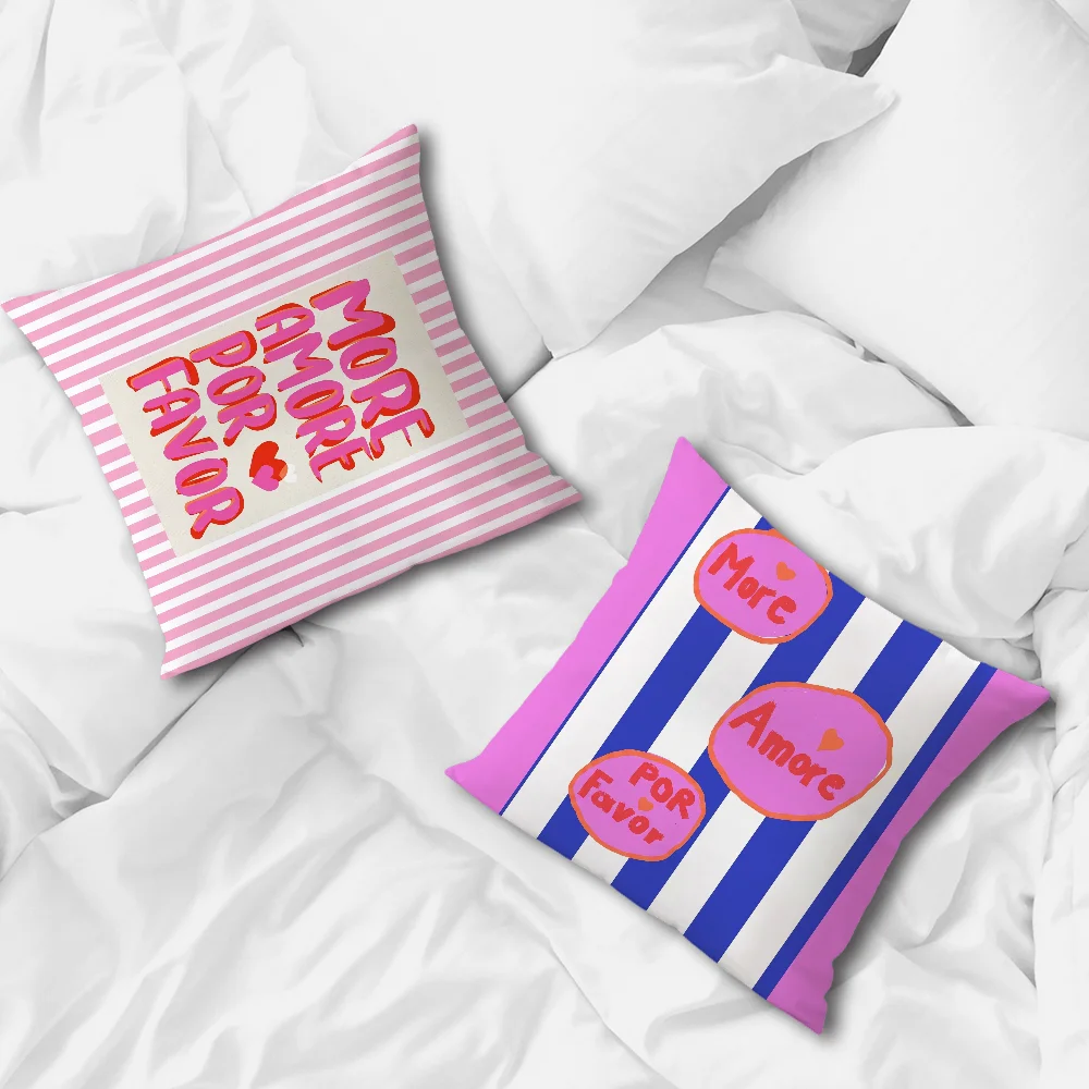 More Amor Por Favor cushion cover Pillow Cover Home Sofa living Room Office Coffee Shop Car PillowCover