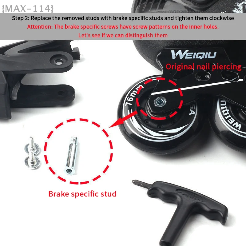 {MAX-114} bouchon de frein universel pour patins à roulettes, plaquettes de frein de remplacement pour patins à roues alignées pour enfants améliorant la sécurité