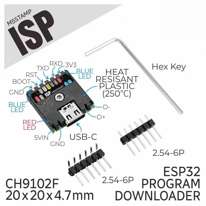 Official M5Stack StampISP ESP32 Flashing Tool CH9102 USB-to-Serial Circuit Downloader