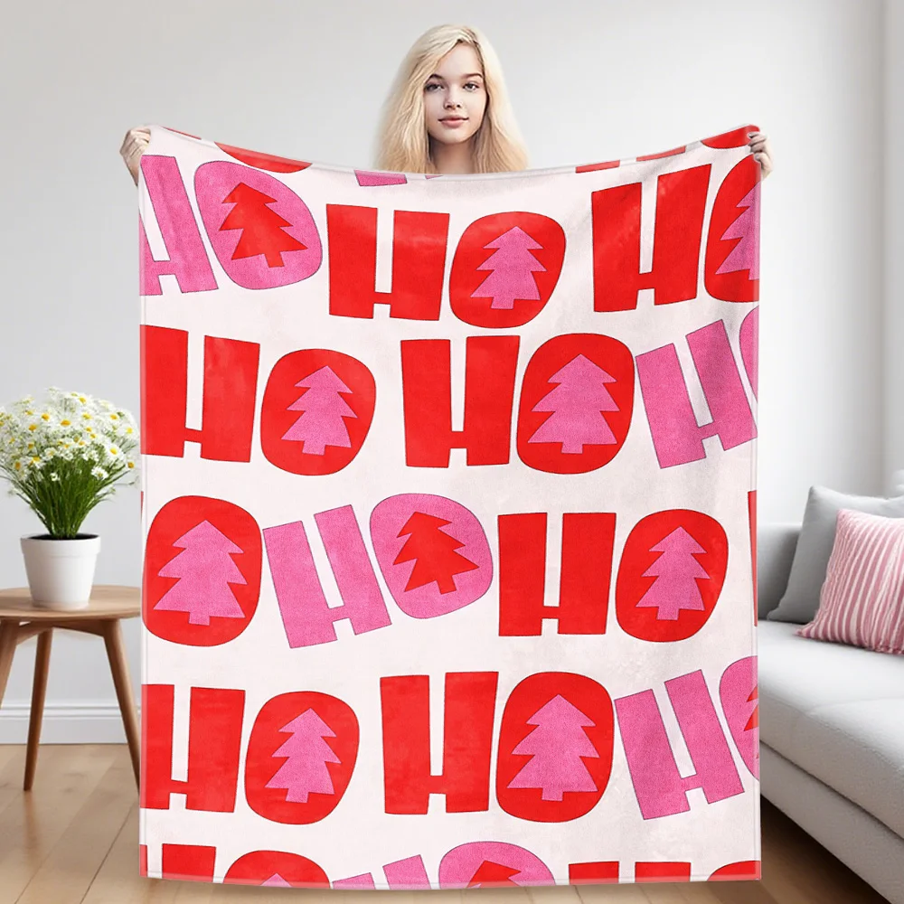 Xmas HO Trees Warm And Soft Halloween And Christmas Sofa Decoration Gift With Flannel Blanket