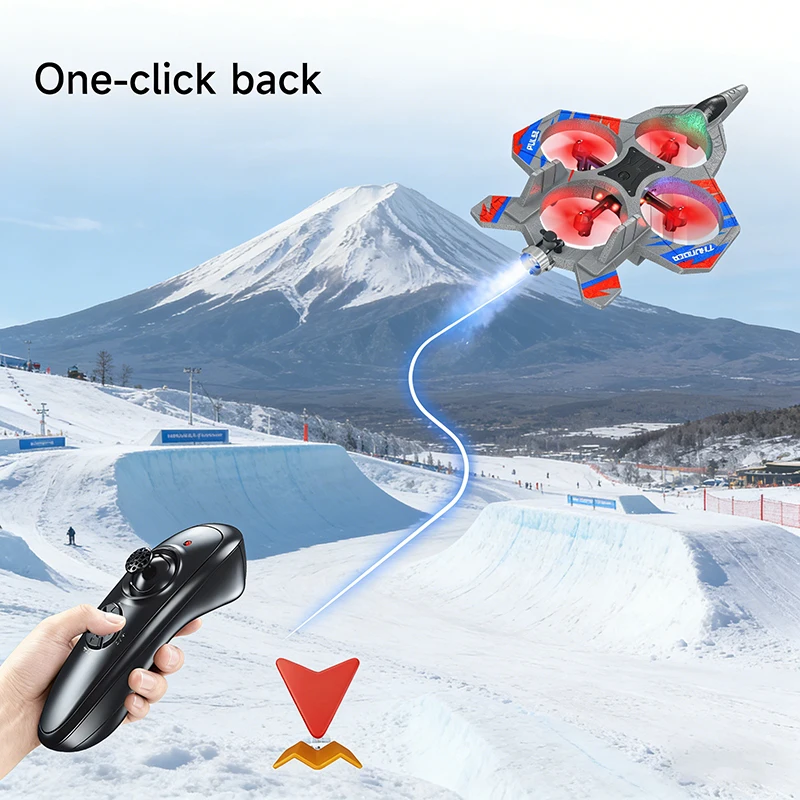 F505 Zwaartekrachtdetectie RC Hoogwaardige sproeischaumvliegtuigstunt intelligente hover UAV LED-verlichting met afstandsbediening bedienen straaljager