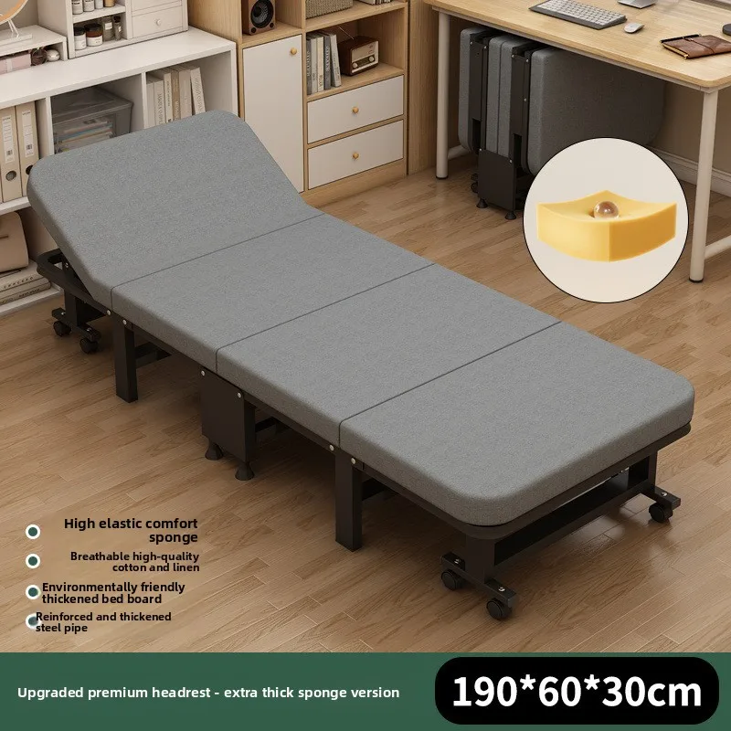 Folding Single Bed Portable Nap Bed Home Office Easy Setup Hospital Care Bed Home Simple Folding Bed Companion Bed Nap Bed