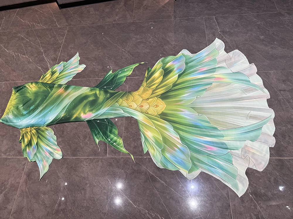 

New Koi Tail Set Dreamy Princess Aquarium Shooting Layered Large Tail Diving Swimsuit Butterfly Adult Mermaid Tail Tailored