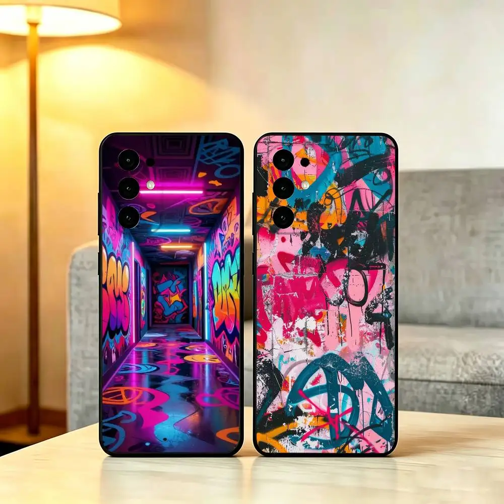 Street Graffiti A-Art Phone Case Soft black For Samsung S25,S24,S21,S22,S23,S30,Ultra,S20,Plus,Fe,Lite