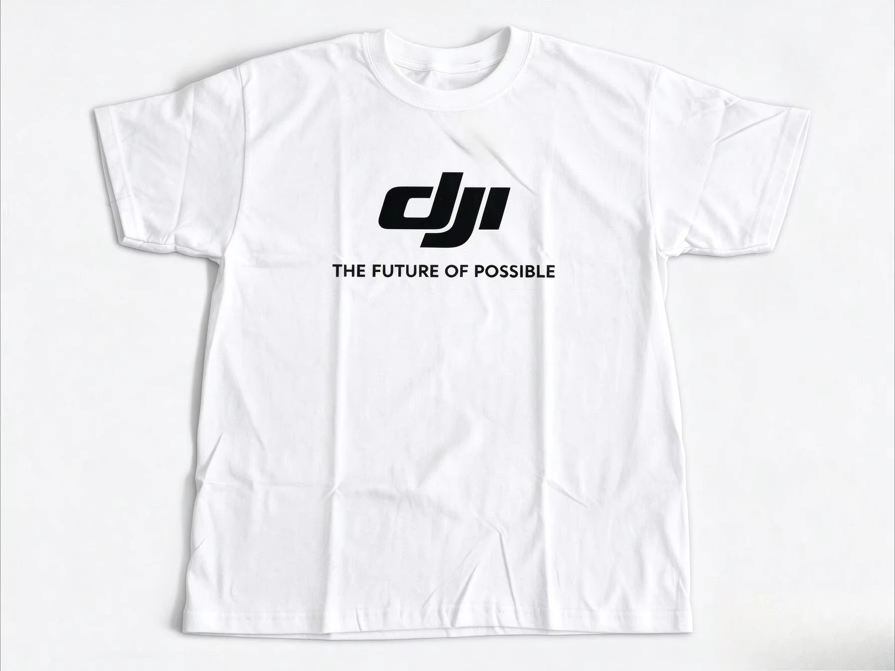 2026 New DJI Oversized Unisex Streetwear TShirt Simple Tech Logo THE FUTURE OF POSSIBLE Print Tee Quote Short Sleeve Tops