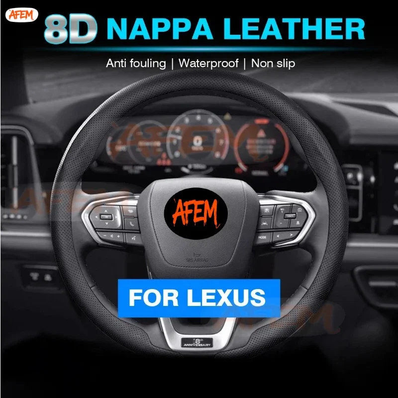 38cm Car Steering Wheel Anti-slip Wheel Cover Carbon Fibre For Lexus F Sport ES200 ES300 RX300 LS500h GS250 GS300 IS300 CT200h