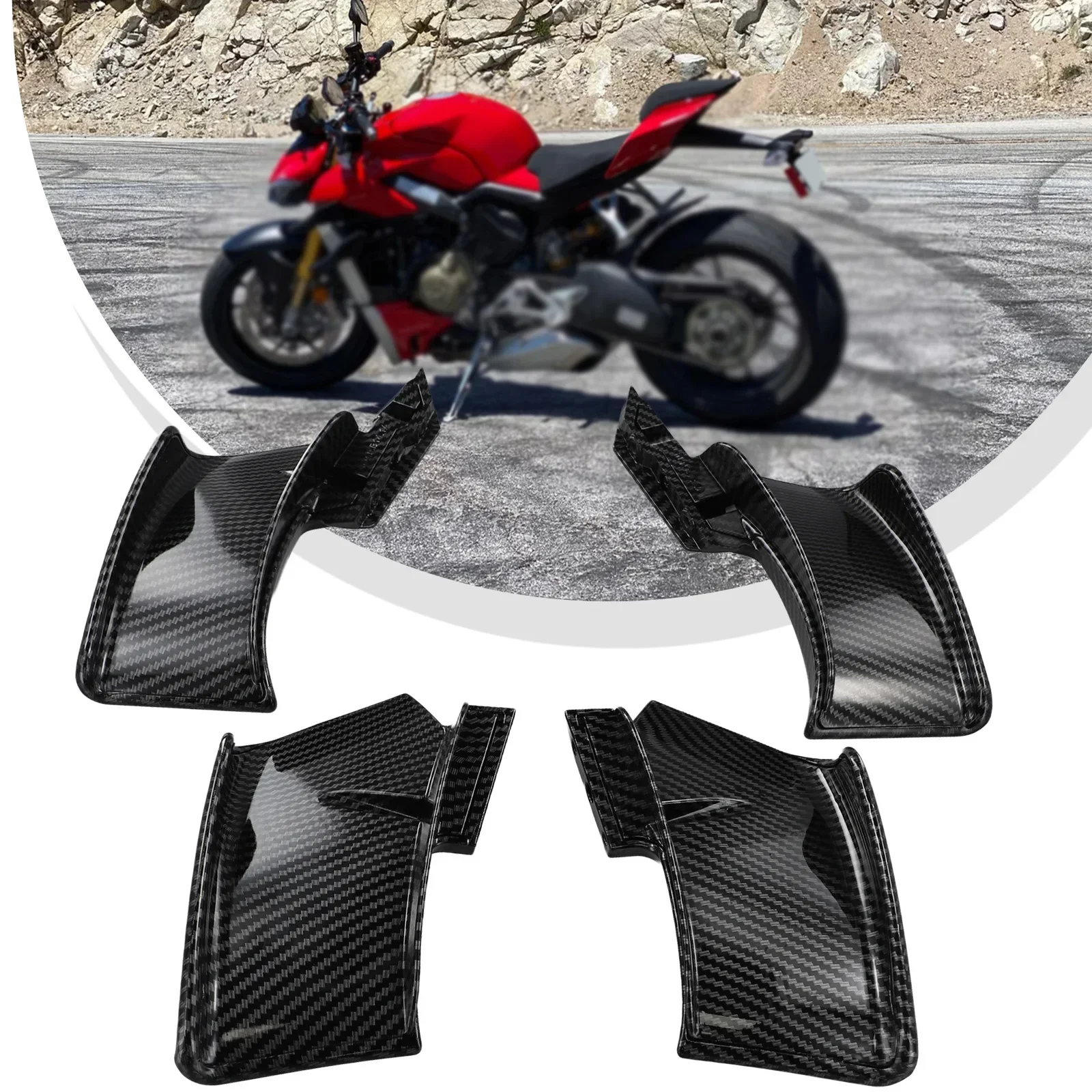 For DUCATI Streetfighter V4 /S/SP V2/S Carbon Fiber Spoiler Fxed Winglets Wings 2024 Hot Sale Brand New And High Quality