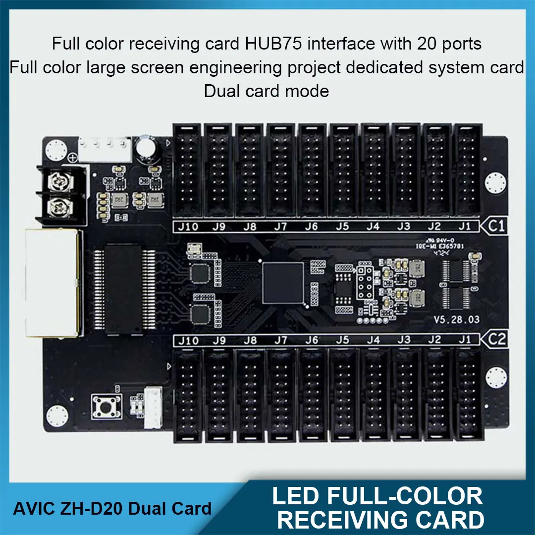 

ZH-D20 Full-color receiving Card Dual-card Mode LED Indoor And Outdoor Large Screen Engineering Project System Card