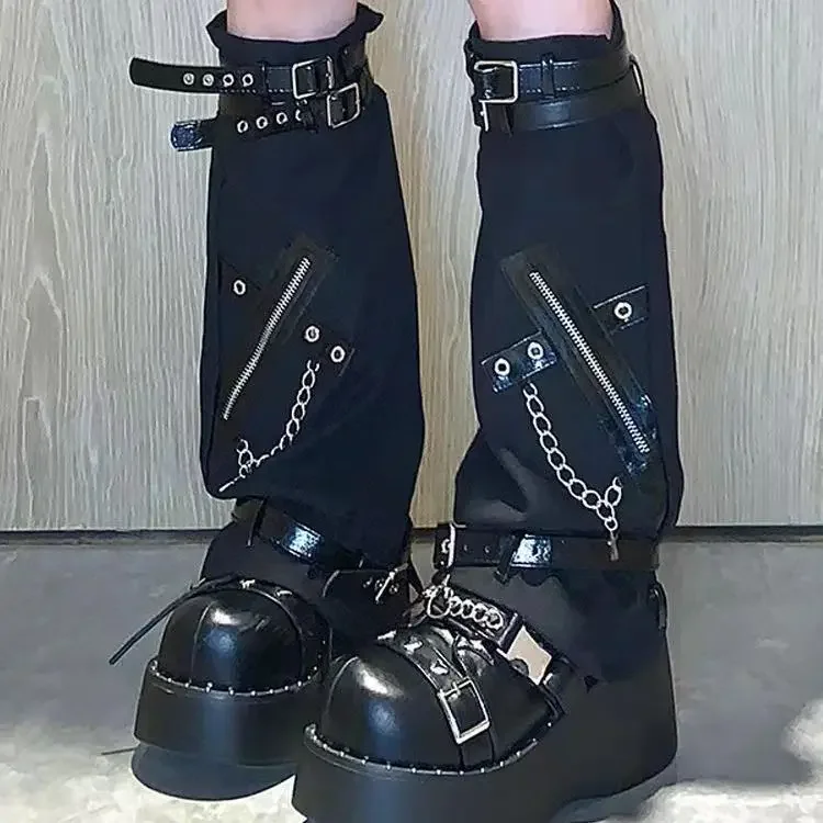 

Y2k Готические гетры Jk Lolita Gyaru Длинные носки Женские Harajuku Хип Хип Черные гетры Наколенники Чехлы Леггинсы Женские 90-е