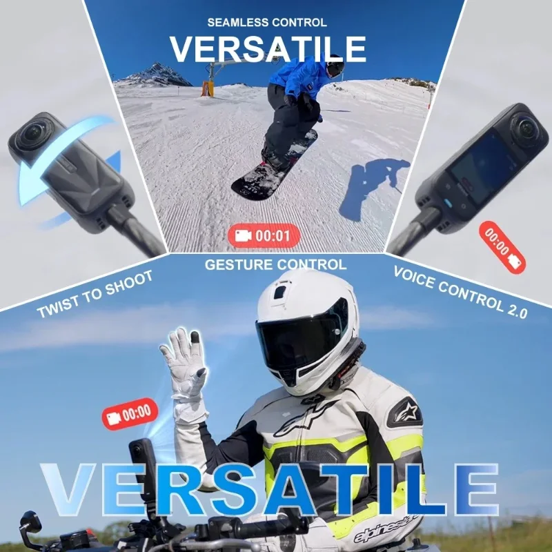 

2400 мАч 8K видео 10 м водонепроницаемая панорамная спортивная широкоугольная камера 4K оригинальная экшн-камера Insta 360 X5 Новое поступление 360