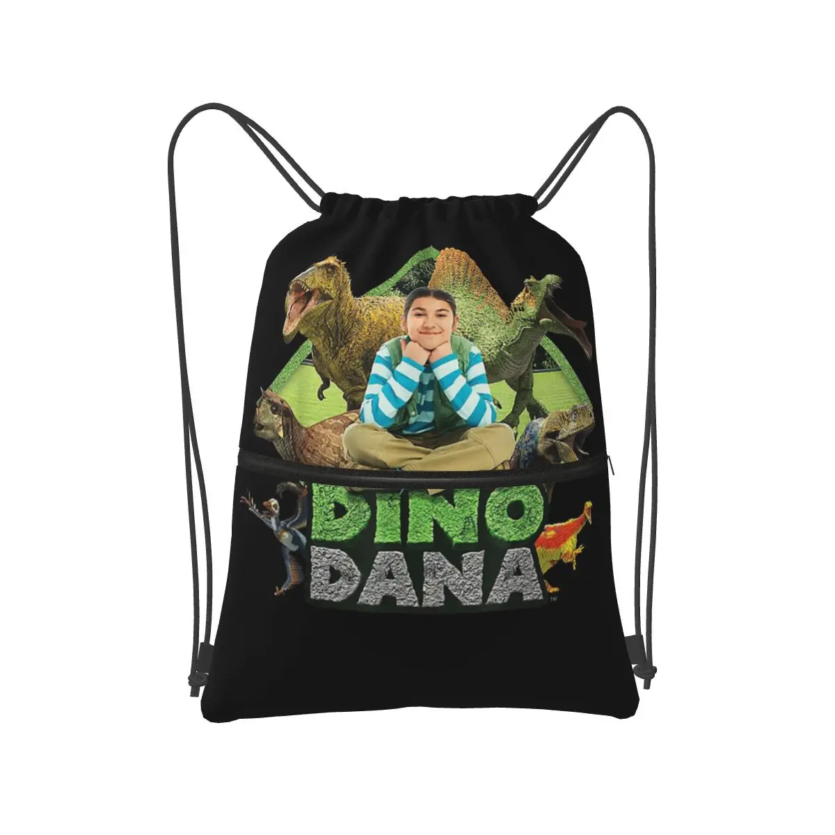 

Dino Dana Real Backpacks Multi-function Drawstring Bundle Pocket Sports Bag Book Bags for Man Woman Students