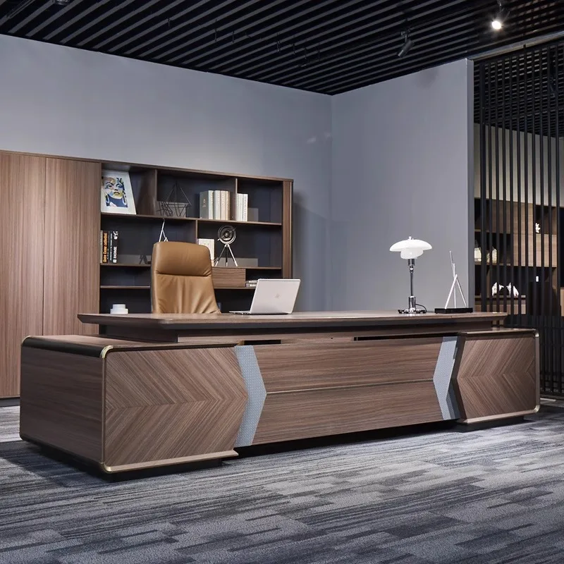 En Stock escritorio de Oficina de pie jefe ejecutivo minimalista Escritorio de Oficina de alta calidad muebles modernos europeos Escritorio Oficina