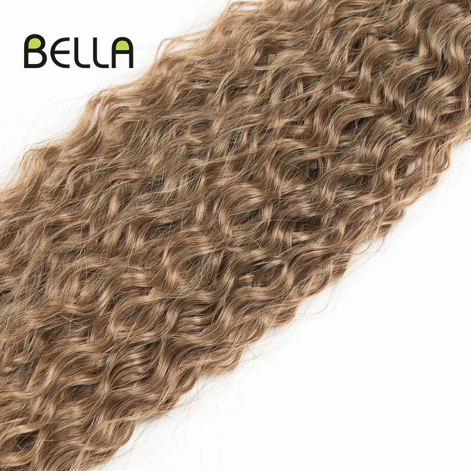 Bella Synthetische Haar Tiefe Welle Haar Bundles Synthetische Haar Extensions Lange Lockiges Haar Synthetische Bundles Ombre Farbe Für Frauen