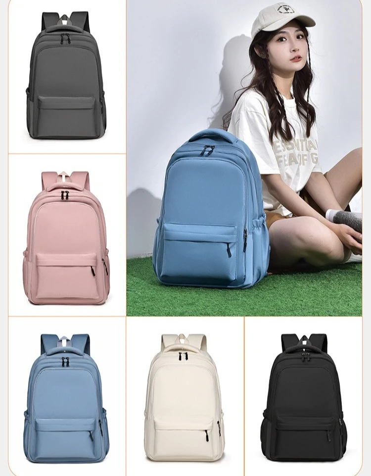 

Waterproof polyester lightweight student schoolbag, vertical square large-capacity 15.6-inch computer storage business backpack