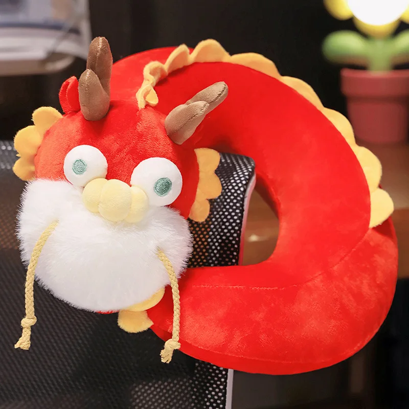 

Plush Toys Creative New Year Gift Dragon Year U Pillow Practical Gift for Boys and Girls Company Annual Meeting Mascot