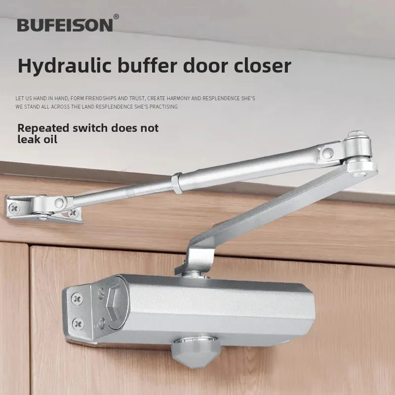 Automatic Door Closer Home Use Spring Door Hydraulic Buffer Silent Door Closer Fireproof Door 85kg Load Bearing Maritime Equipme