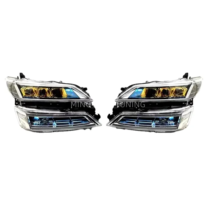 High Quality Led headlight Golden Eyes 2018 3-beam Tribeam Projector modified head lamp for Toyota Vellfire ANH35 headlights