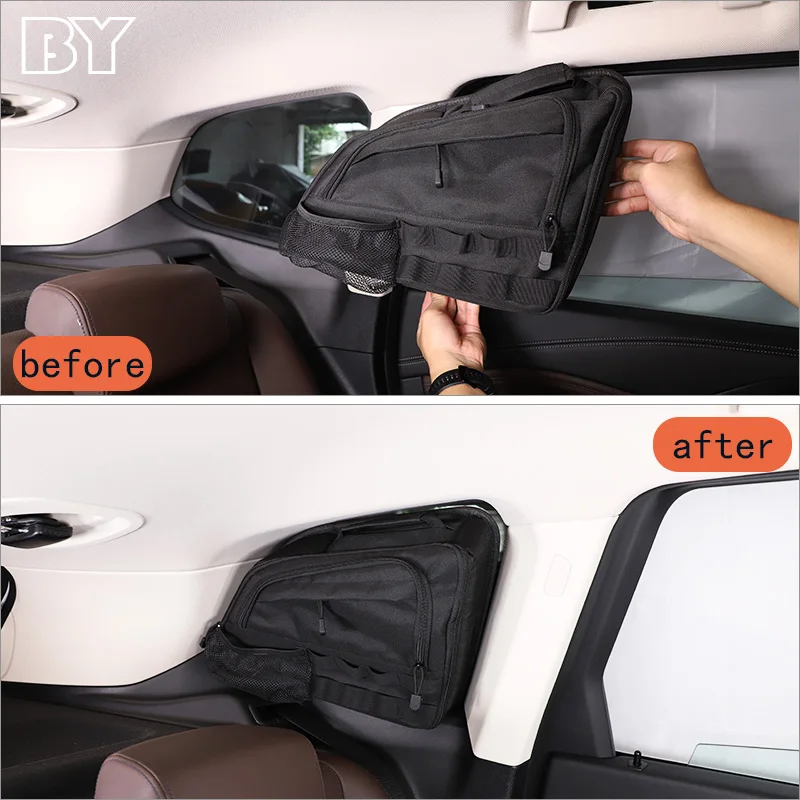 For BMW X1 U11 2023-2024 Trunk Side Window Storage Bag Multi-Pockets Cargo Bag Stowing Tidying Car Accessories