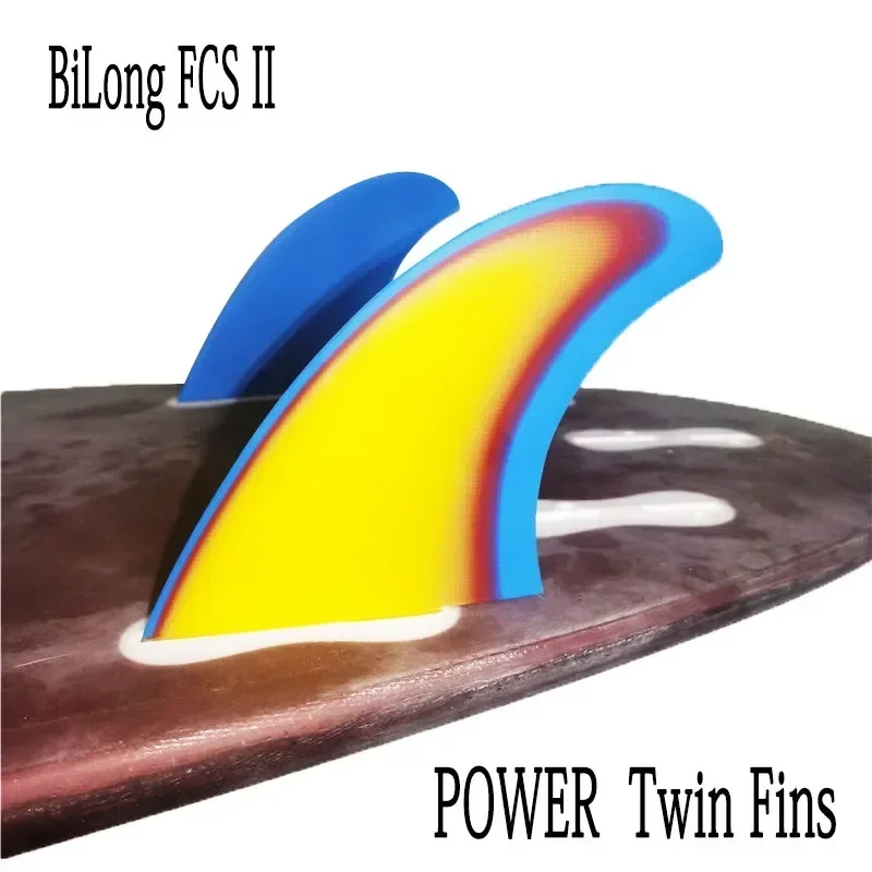 BiLong FCS II POWER TWIN FIN Quillas Surfboard Fins Recommended for All Types of Planks, Including Fish, Planks and Double Fins.