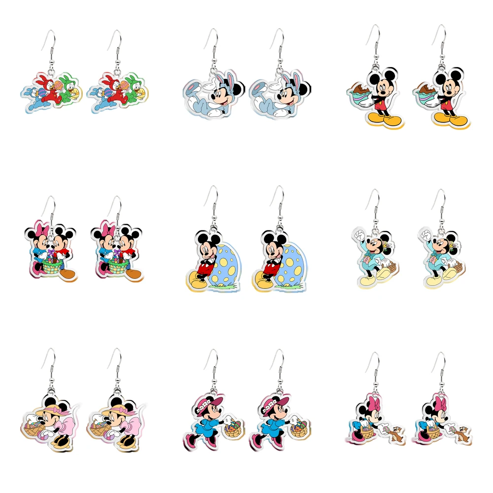 

Easter Day Disney Easter Egg Mickey Minnie Stud Earring Cute Design Earrings Women Girl Jewelry Accessories Kids Gift