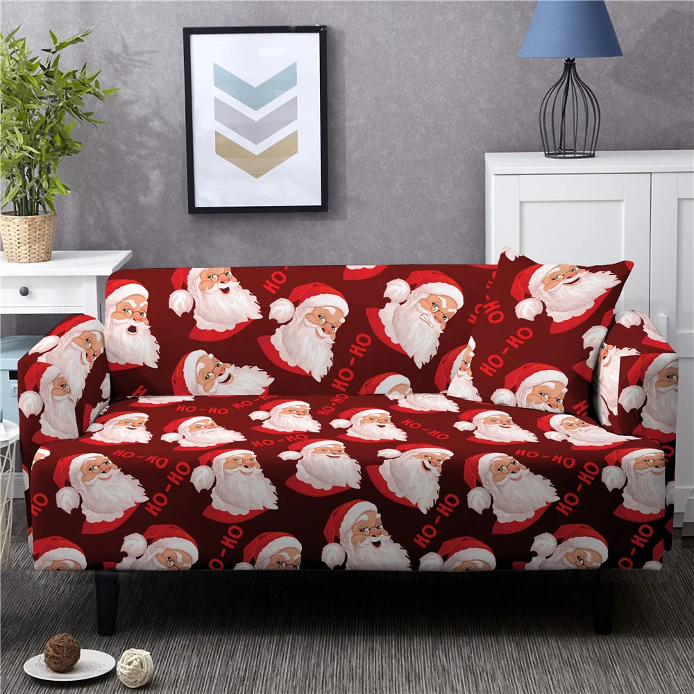 Golden Elk Snowman Stretch Sofa Cover Christmas Bear Sofa Cover Home Full Package Of A Sofa Cover Christmas Home Holiday Decorat