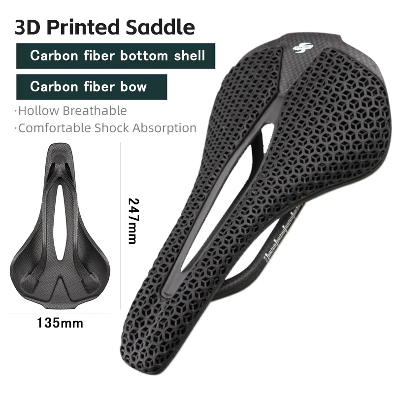 

WILDSIDE карбоновое седло для велосипеда с 3D принтом, сверхлегкое карбоновое седло, полые, удобные, MTB, гравий, дорожный велосипед, детали велосипедного сиденья