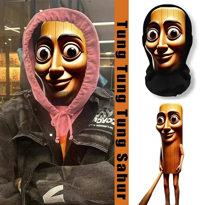 3D Printed Mesh Full Face Mask TungTungTung Sahur Funny Cosplay Mask Men Halloween Party Novelty Costume Prop
