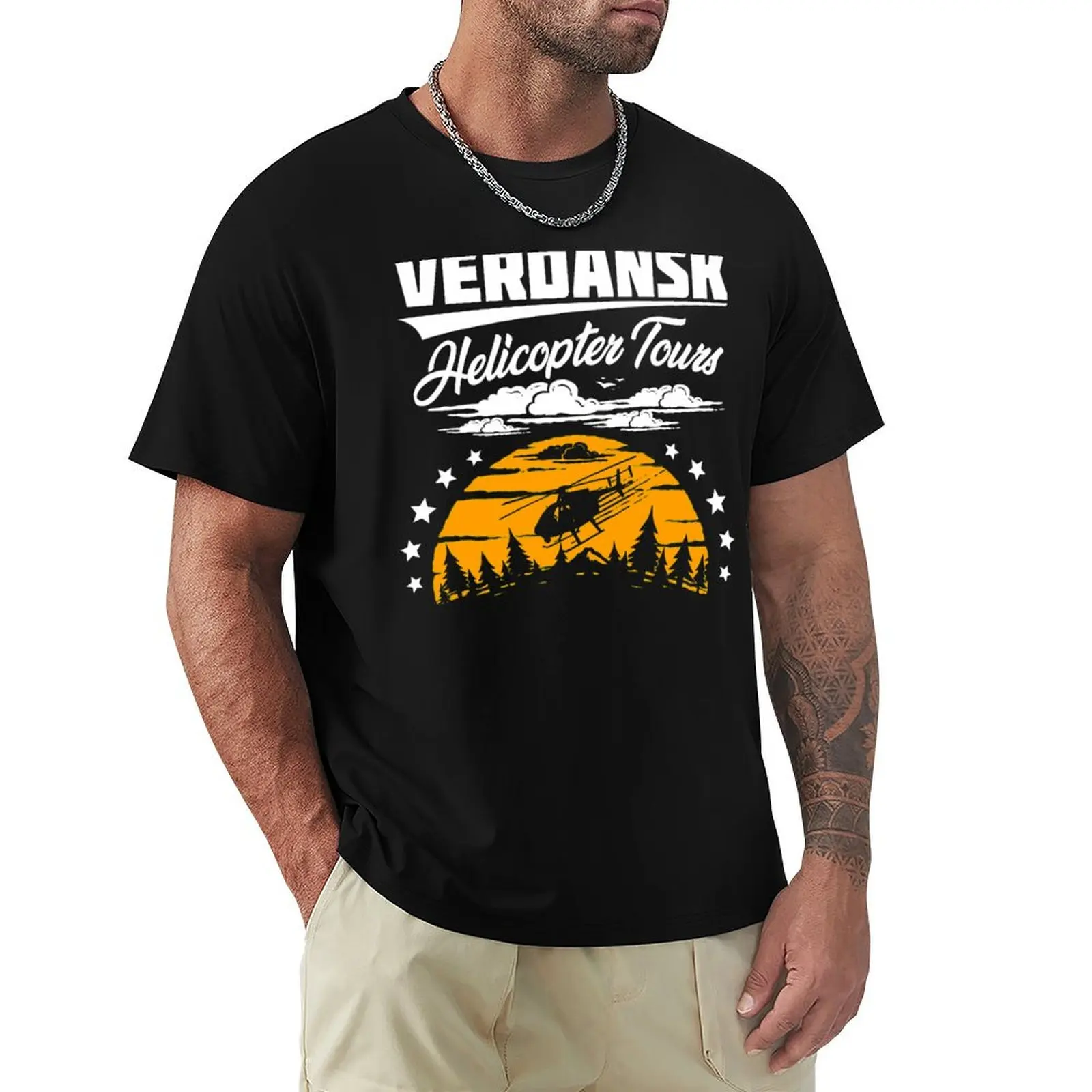 Warzone/Verdansk Helicopter Tours T-Shirt Vintage Style Printed Top