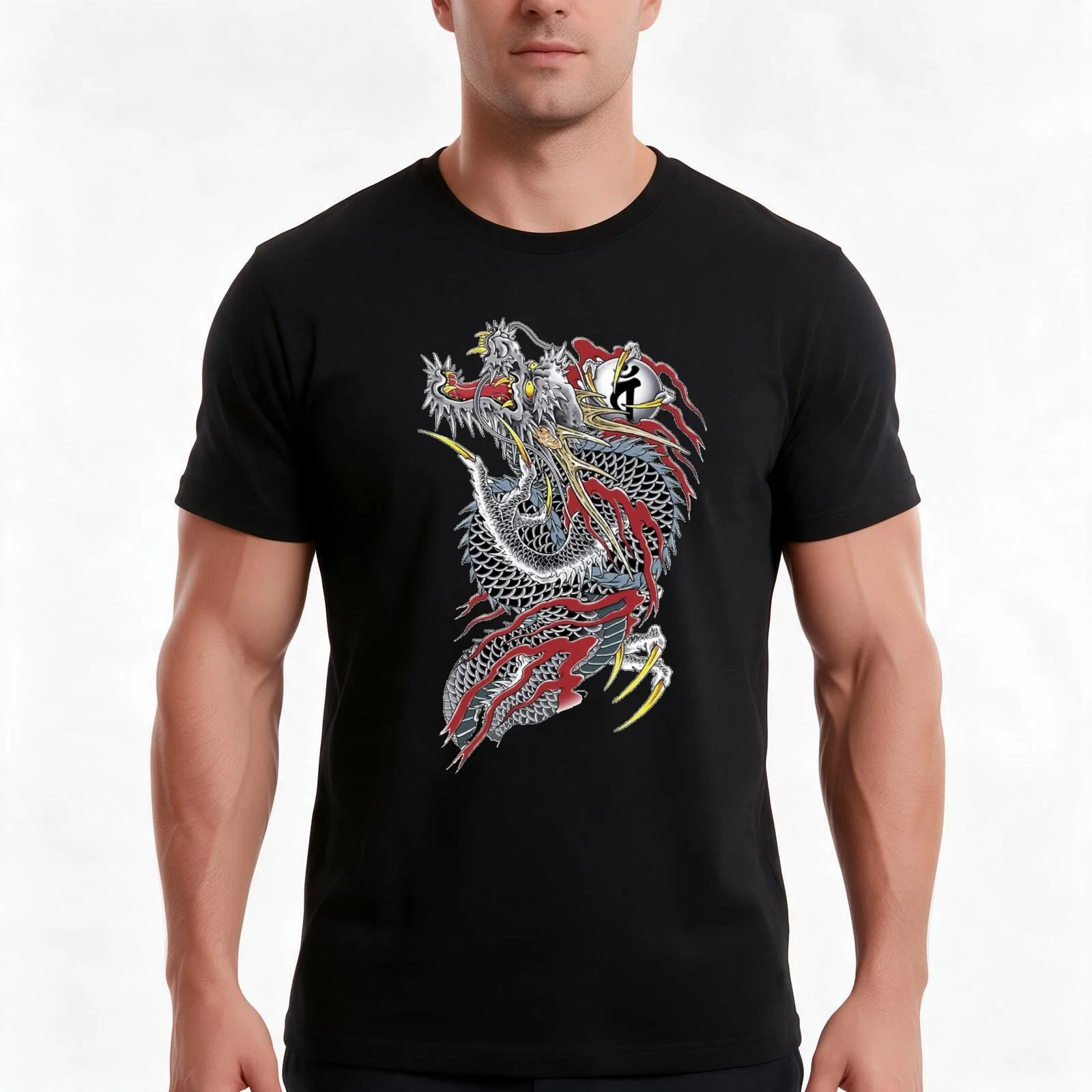 Kiryu T-Shirt, Summer Casual Cotton Tee, Oversized Streetwear Tops, Vintage Graphic Print, Loose Fit Short Sleeve, 100% Cotton
