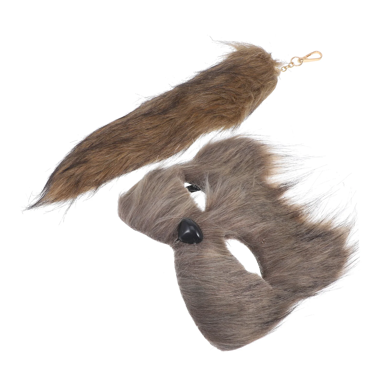 

Mask Set Decorative Animal Masks Grey Party Halloween Fox Mask Women Costume Cosplay Halloween Fox Tail