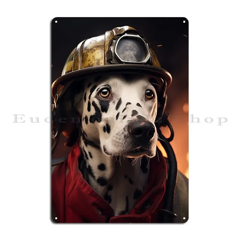 Dalmation Firefighter Metal Plaque Cinema Wall Decor Wall Decor Vintage Design Tin Sign Poster