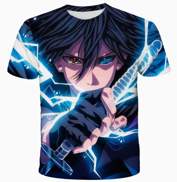 

2025 Summer New Series 3D Printing T-shirt Boys and Girls Short-sleeved Naruto Image Cartoon Animation Short-sleeved T-shirt