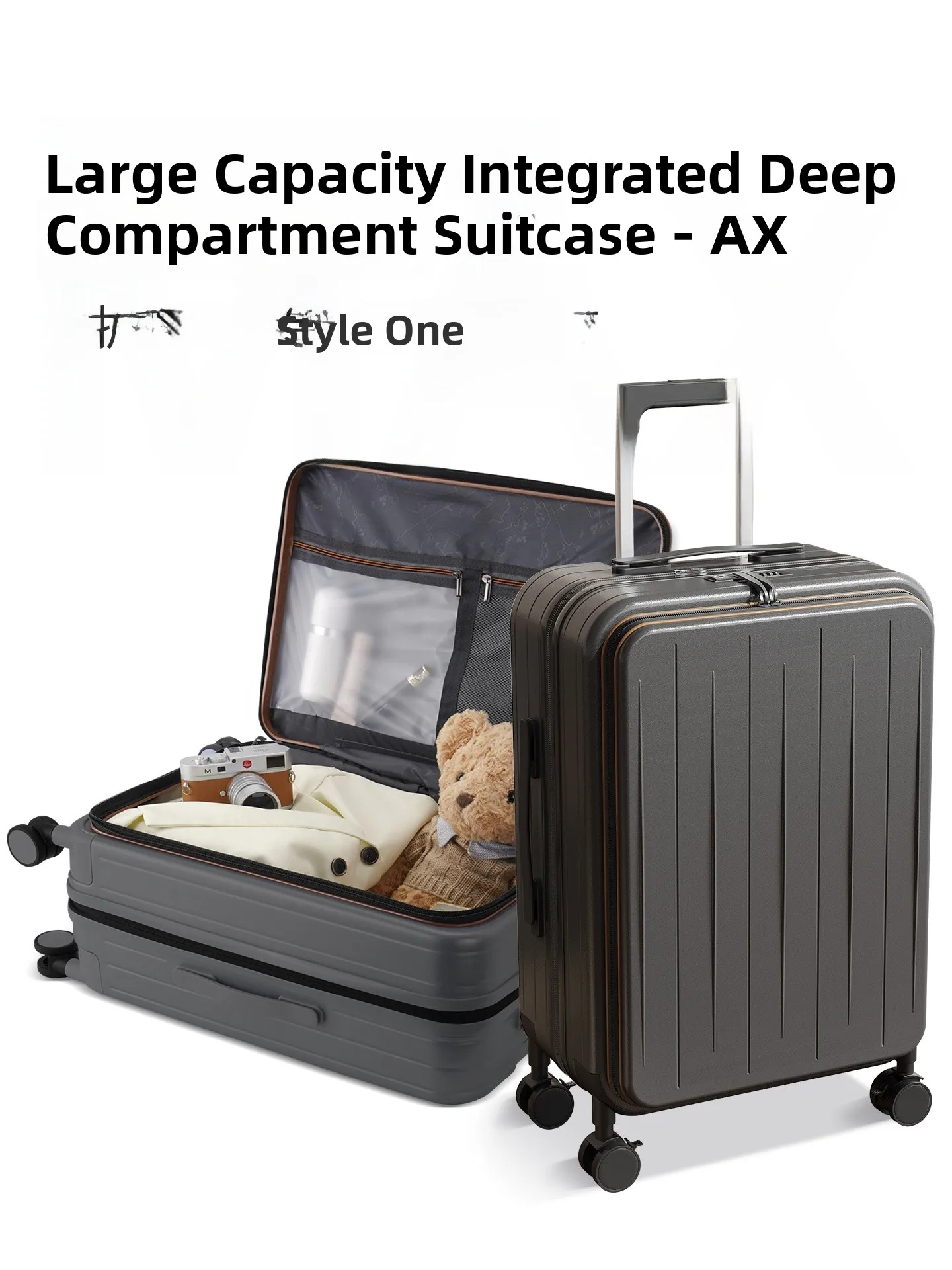 

New Large Capaci Expandable Lage Side Open 20 Inch Women's Carry-On Suitcase 24 Travel Password Lo Hardell Bag