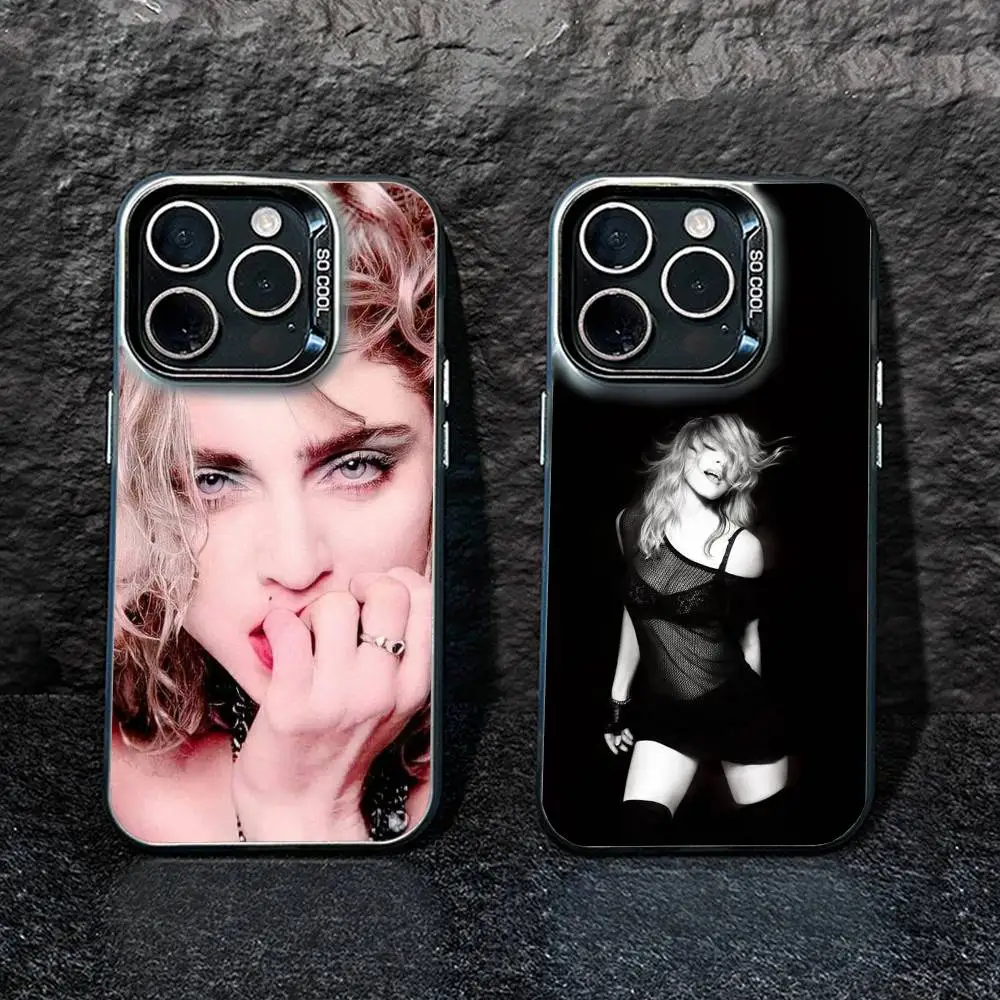 Singer M-Madonna Phone Case For iPhone17, 16,15,14,13,12 Pro Max Black Candy Matte Shockproof Cover