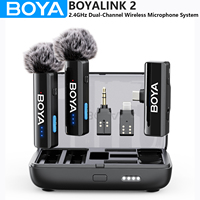 BOYA BOYALINK 2 Wireless Lavalier Microphone for iPhone Android DSLR Cameras Smartphone Gaming Youtube Video Recording Streaming