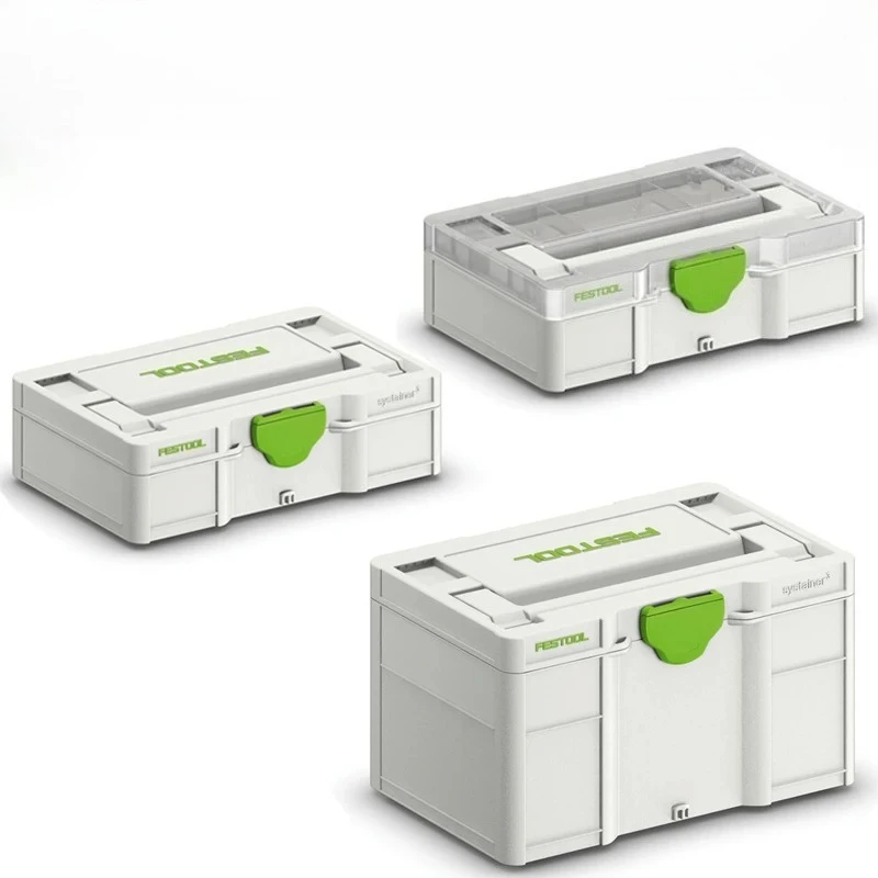 FESTOOL SYS3 S 76 Tool Storage Box, Portable Organizer with Adjustable Dividers for DIY & Pro Use，577808/577817/577818