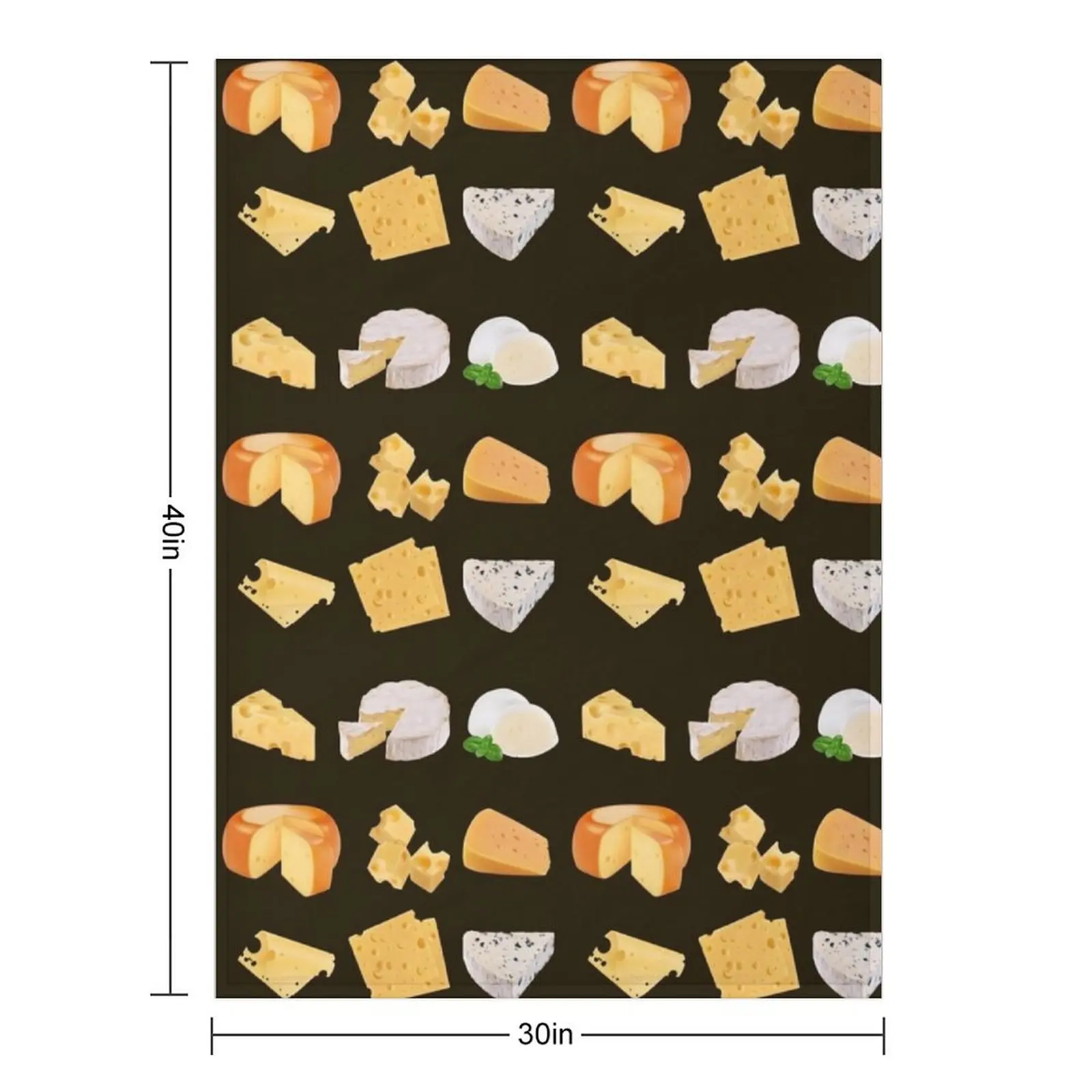 3D Cheese Variety - Mozarella, Swiss, Cheddar, Camembert, Emmental, Gouda Gorgonzola Throw Blanket Weighted Blankets